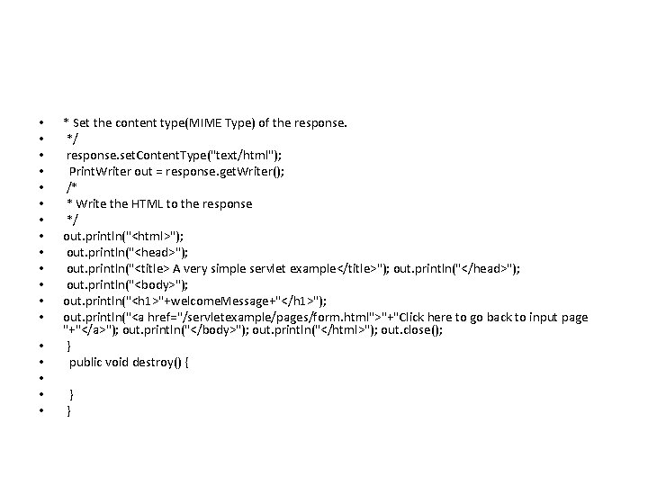  • • • • • * Set the content type(MIME Type) of the