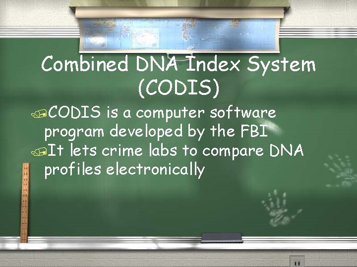 Combined DNA Index System (CODIS) /CODIS is a computer software program developed by the