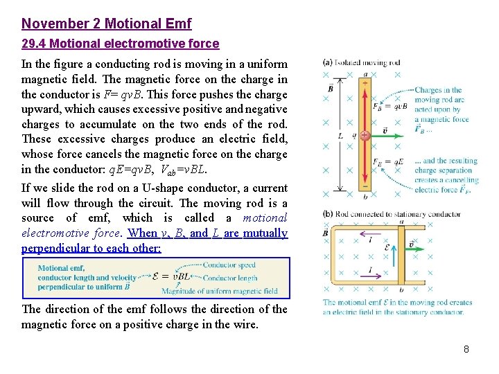 Chapter 29 Electromagnetic Induction October 29 Faradays Law