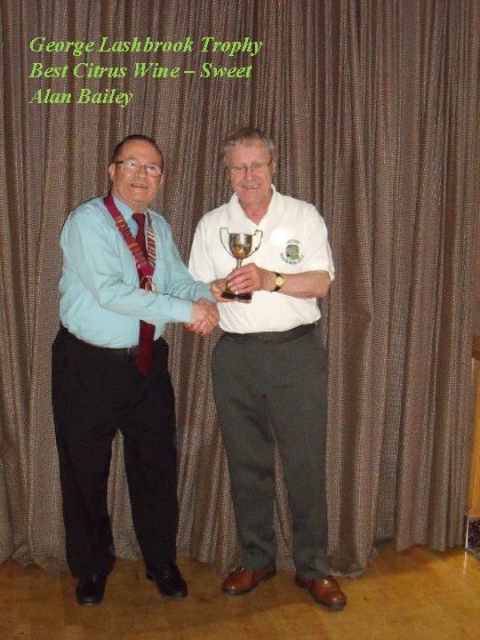 George Lashbrook Trophy Best Citrus Wine – Sweet Alan Bailey 