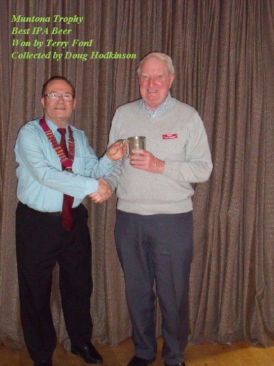 Muntona Trophy Best IPA Beer Won by Terry Ford Collected by Doug Hodkinson 