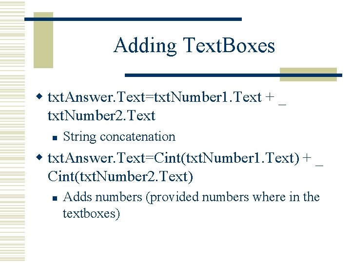 Adding Text. Boxes w txt. Answer. Text=txt. Number 1. Text + _ txt. Number Adding Text. Boxes w txt. Answer. Text=txt. Number 1. Text + _ txt. Number