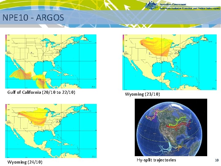 NPE 10 - ARGOS Gulf of California (20/10 to 22/10) Wyoming (24/10) Wyoming (23/10)