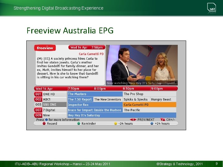 Strengthening Digital Broadcasting Experience Freeview Australia EPG ITU-AIDB–ABU Regional Workshop – Hanoi – 23