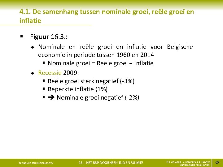 4. 1. De samenhang tussen nominale groei, reële groei en inflatie § Figuur 16.