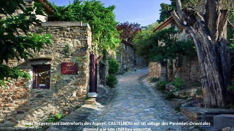 Dans les premiers contreforts des Aspres, CASTELNOU est un village des Pyrénées-Orientales dominé par