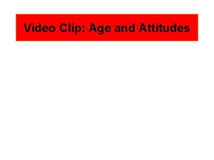 Video Clip: Age and Attitudes 