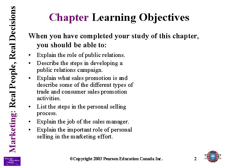 Marketing: Real People, Real Decisions Chapter Learning Objectives When you have completed your study