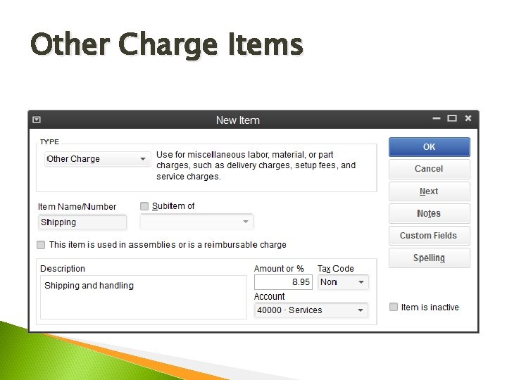 Other Charge Items 