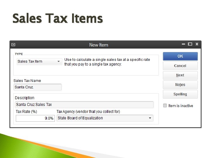 Sales Tax Items 