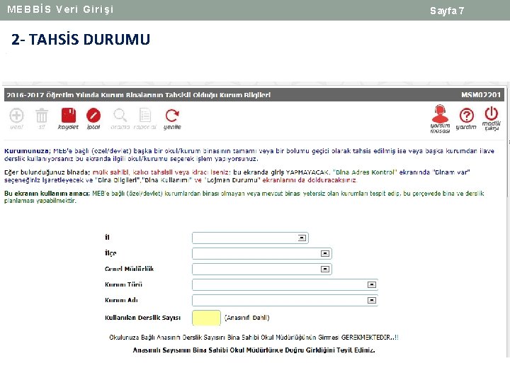 MEBBİS Veri Girişi 2 - TAHSİS DURUMU Sayfa 7 