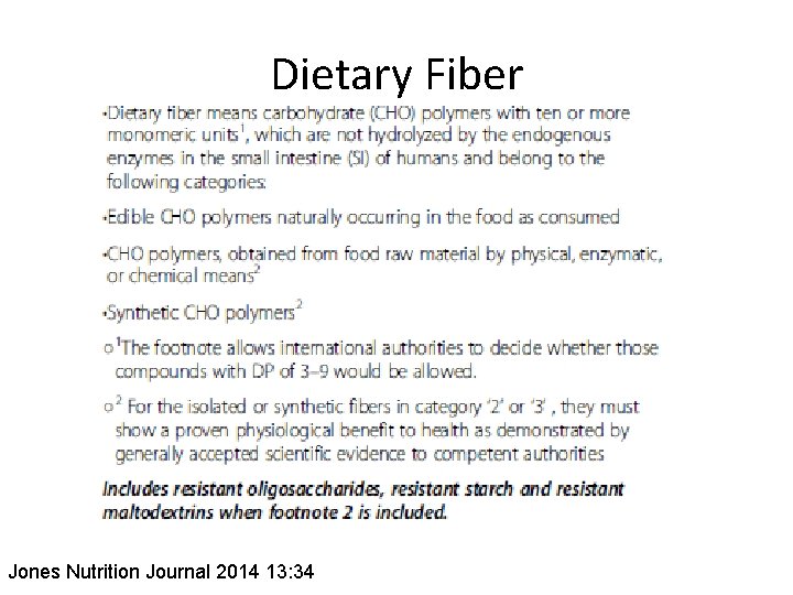 Dietary Fiber Jones Nutrition Journal 2014 13: 34 