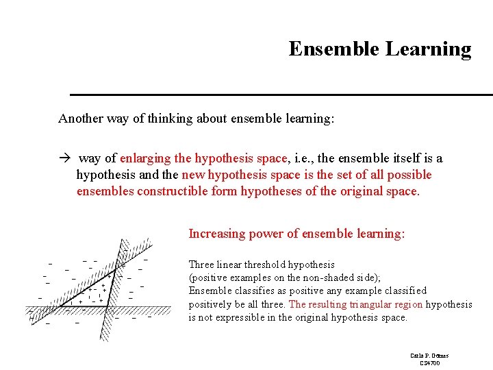 Ensemble Learning Another way of thinking about ensemble learning: way of enlarging the hypothesis