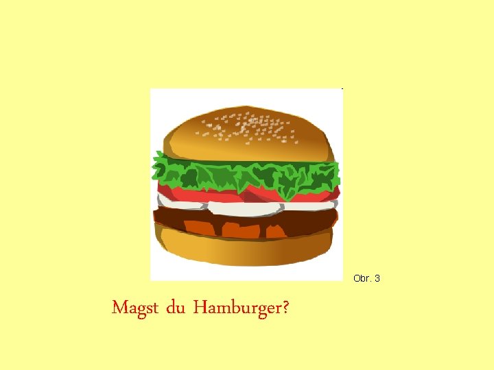 Obr. 3 Magst du Hamburger? Obr. 3 Magst du Hamburger?