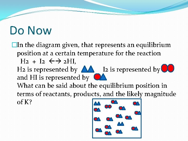Do Now �In the diagram given, that represents an equilibrium position at a certain