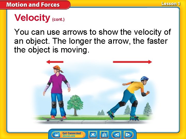 Velocity (cont. ) You can use arrows to show the velocity of an object.