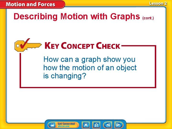 Describing Motion with Graphs (cont. ) How can a graph show you how the Describing Motion with Graphs (cont. ) How can a graph show you how the