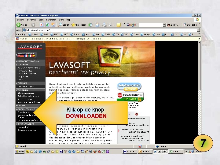 Klik op de knop DOWNLOADEN 7 