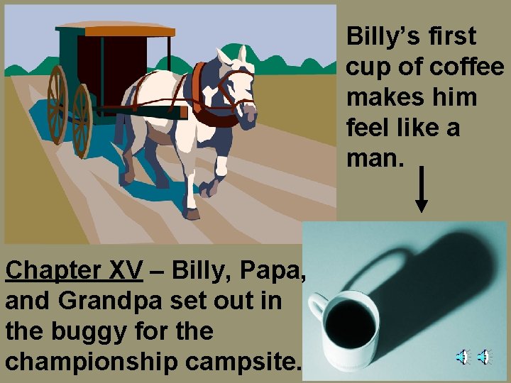 Billy’s first cup of coffee makes him feel like a man. Chapter XV –