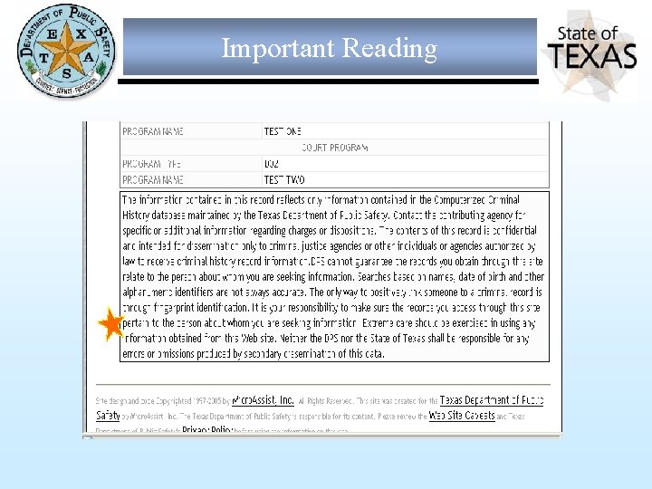 Important Reading 