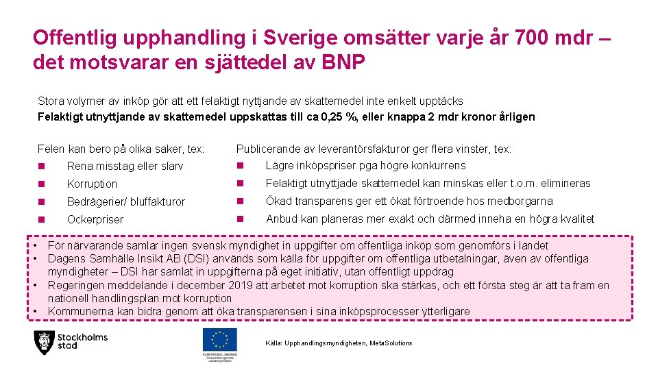 Offentlig upphandling i Sverige omsätter varje år 700 mdr – det motsvarar en sjättedel