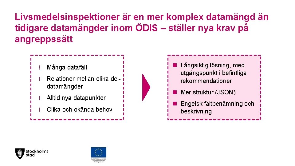 Livsmedelsinspektioner är en mer komplex datamängd än tidigare datamängder inom ÖDIS – ställer nya