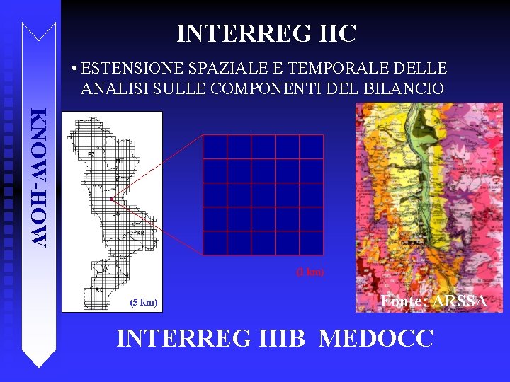 INTERREG IIC • ESTENSIONE SPAZIALE E TEMPORALE DELLE ANALISI SULLE COMPONENTI DEL BILANCIO KNOW-HOW