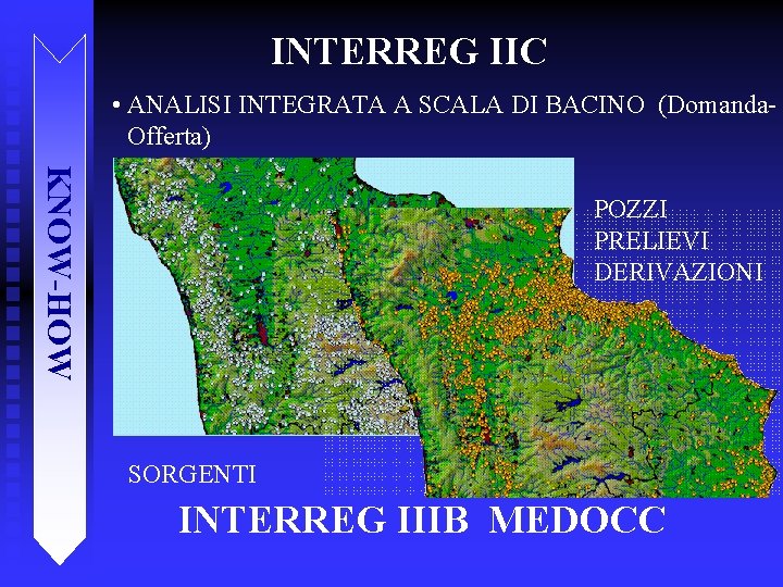 INTERREG IIC • ANALISI INTEGRATA A SCALA DI BACINO (Domanda. Offerta) KNOW-HOW POZZI PRELIEVI