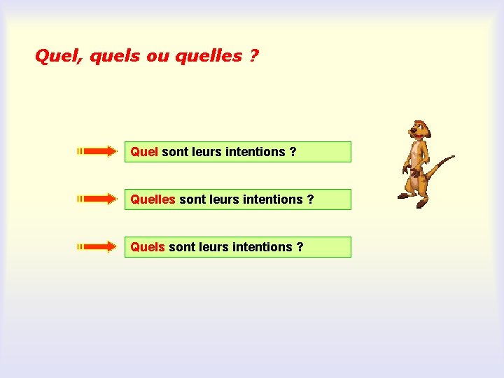 Quel, quels ou quelles ? Quel sont leurs intentions ? Quelles sont leurs intentions