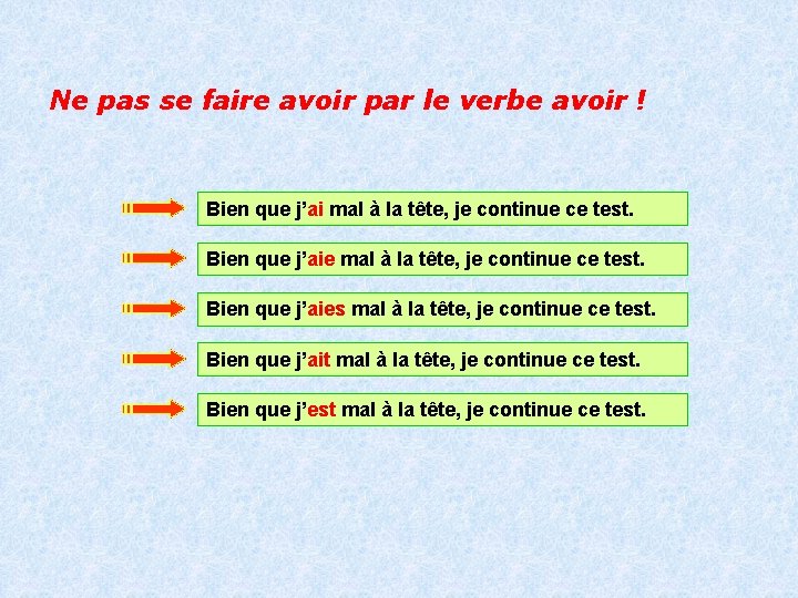 Ne pas se faire avoir par le verbe avoir ! Bien que j’ai mal