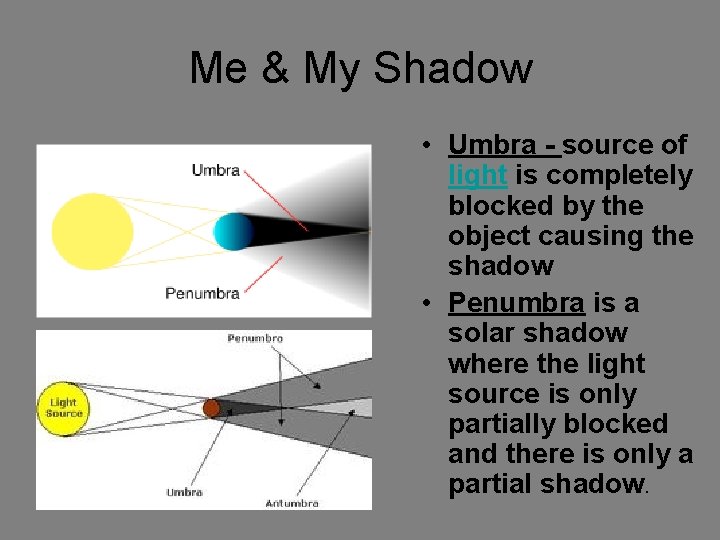 Me & My Shadow • Umbra - source of light is completely blocked by
