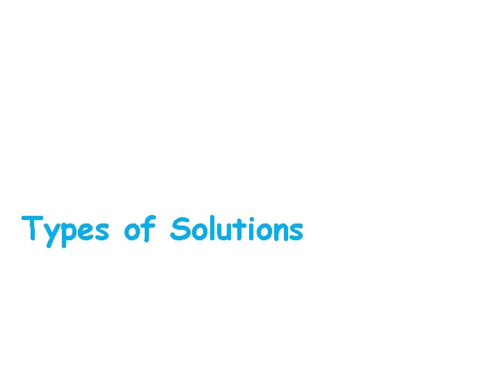 Types of Solutions 