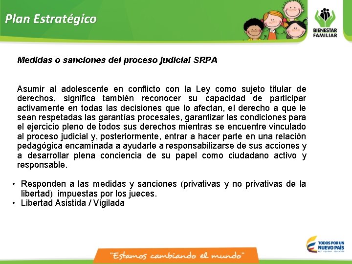 Plan Estratégico Medidas o sanciones del proceso judicial SRPA Asumir al adolescente en conflicto