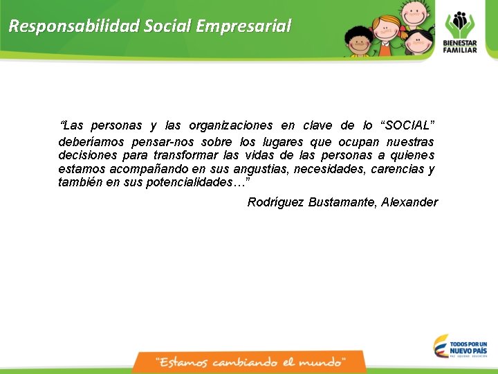 Responsabilidad Social Empresarial “Las personas y las organizaciones en clave de lo “SOCIAL” deberíamos