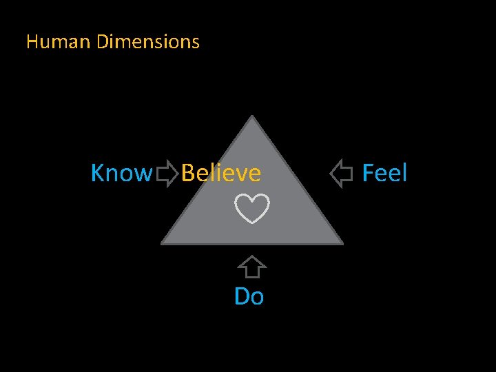 Human Dimensions Know Believe Do Feel 