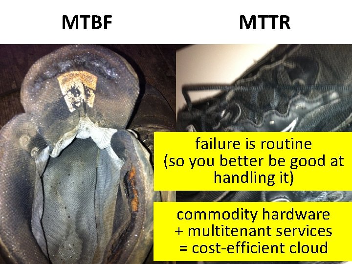 MTBF MTTR failure is routine (so you better be good at handling it) commodity