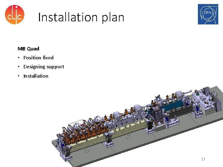 Installation plan MB Quad • Position fixed • Designing support • Installation 17 