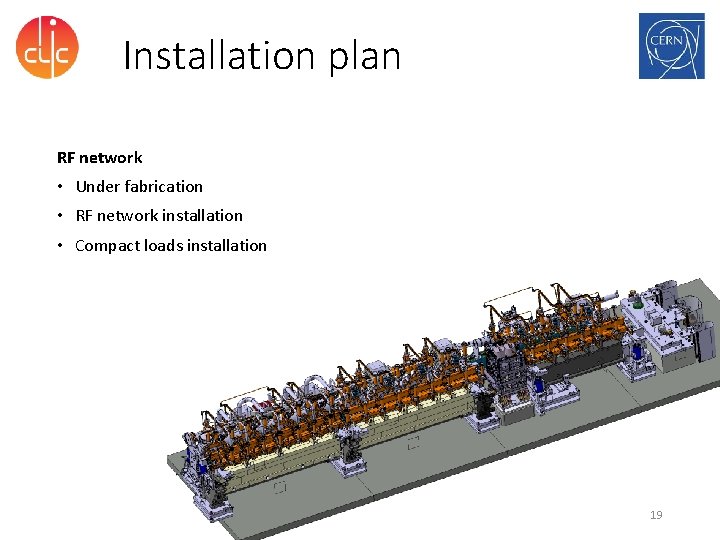 Installation plan RF network • Under fabrication • RF network installation • Compact loads