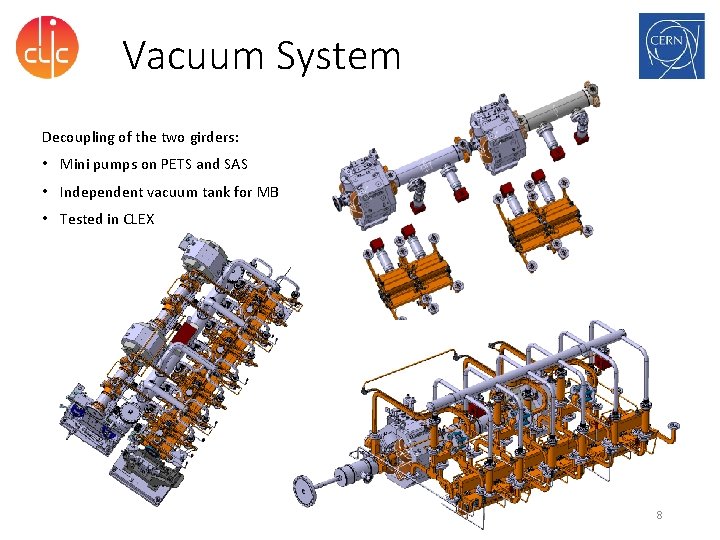 Vacuum System Decoupling of the two girders: • Mini pumps on PETS and SAS