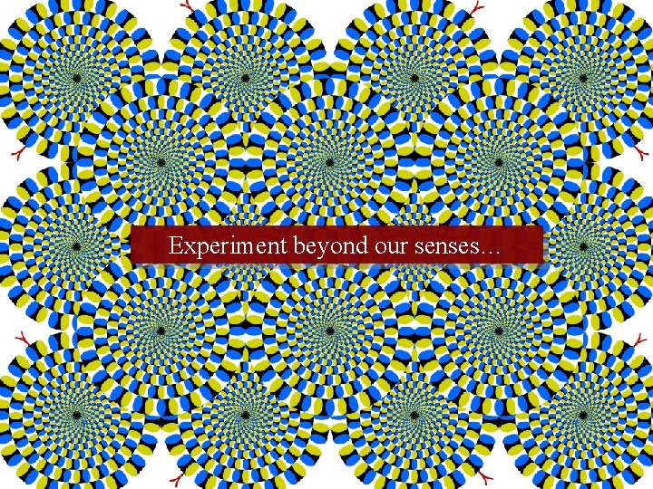 Experiment beyond our senses… 
