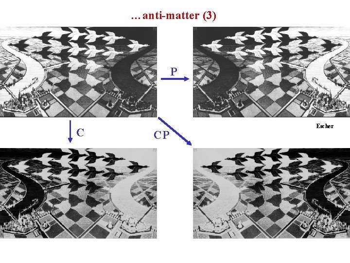 …anti-matter (3) P C CP Escher 