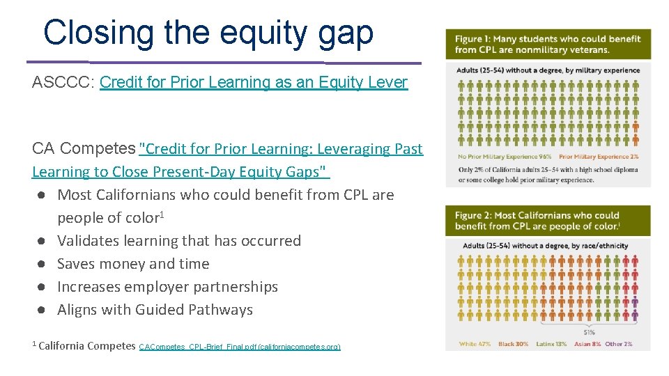 Closing the equity gap ASCCC: Credit for Prior Learning as an Equity Lever CA