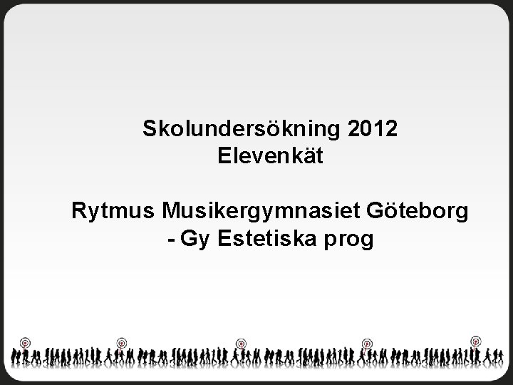 Skolundersökning 2012 Elevenkät Rytmus Musikergymnasiet Göteborg - Gy Estetiska prog 