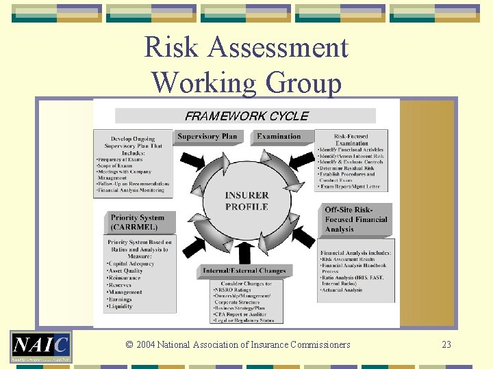 Risk Assessment Working Group © 2004 National Association of Insurance Commissioners 23 