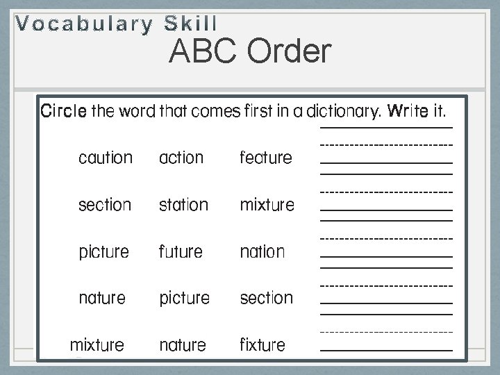 ABC Order 