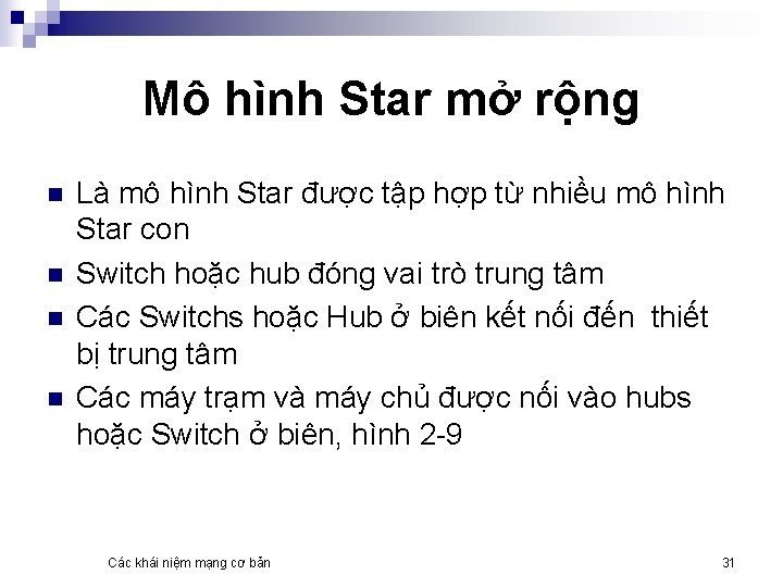 Mô hình Star mở rộng n n Là mô hình Star được tập hợp