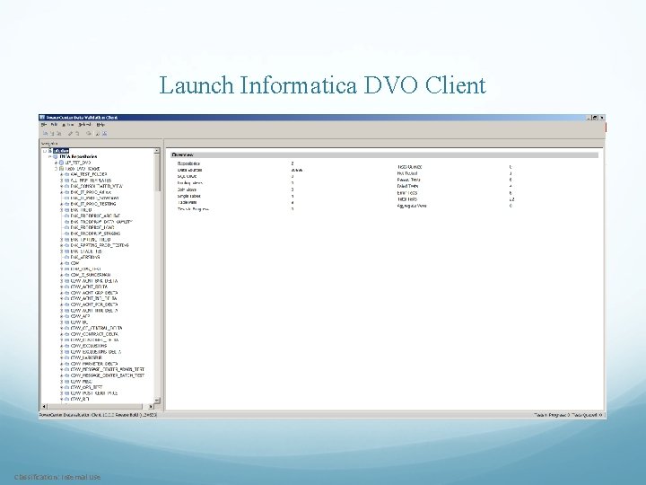 Launch Informatica DVO Client Classification: Internal Use 