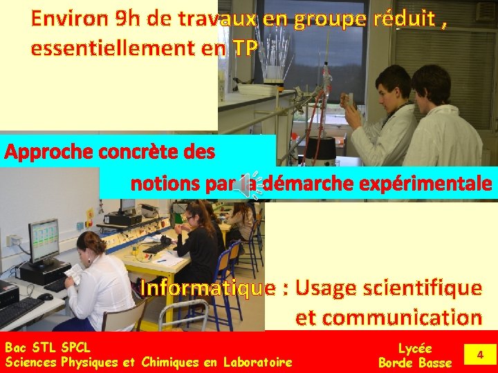 Prsentation du bac Sciences et Technologies de Laboratoire