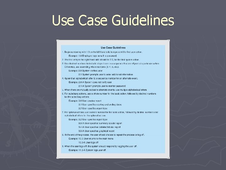 Use Case Guidelines 