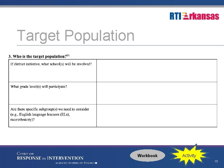 Target Population Workbook Activity 15 